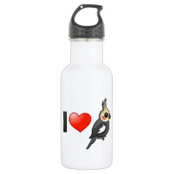 I Love Cockatiels Water Bottle (24 oz)