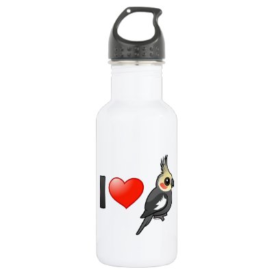 I Love Cockatiels Stainless Steel Water Bottle