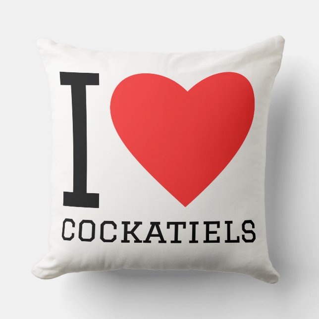 I love cockatiels throw pillow (Front)