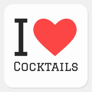I love cocktails  square sticker