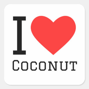 I love coconut square sticker