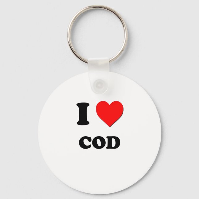 I love Cod Keychain (Front)
