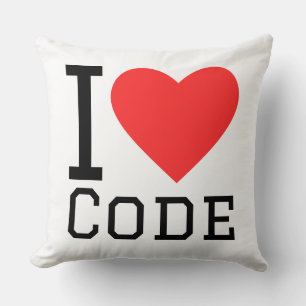 I love code throw pillow