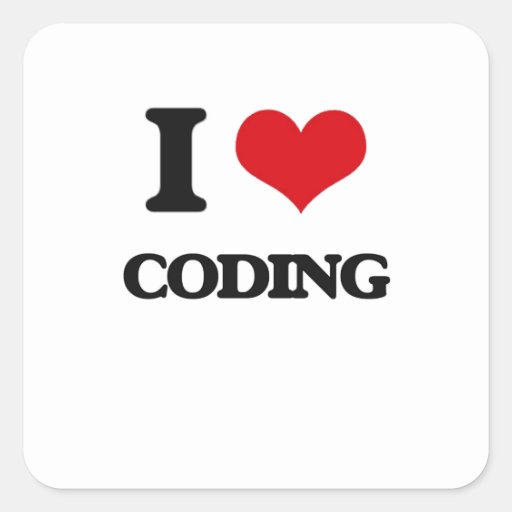 I love coding square sticker zazzle