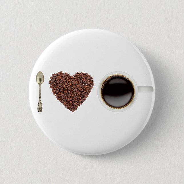 I Love Coffee 01 Pinback Button (Front)