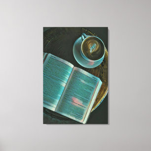 I love coffee and books canvas print