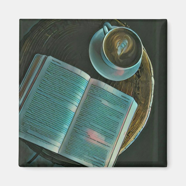 I love coffee and books magnet (Front)