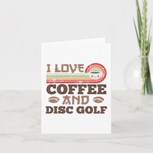 I love Coffee and Disk golf Retro Sunset Gift Card