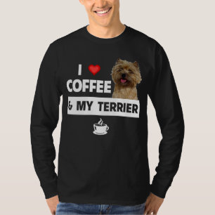 I Love Coffee and My Cairn Terrier Dog Mom Dad Caf T-Shirt