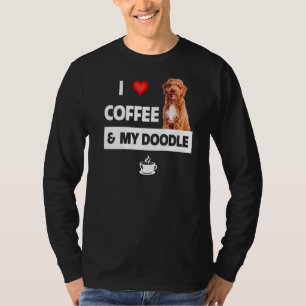I Love Coffee And My Golden Doodle Dog Mom Dad Pet T-Shirt