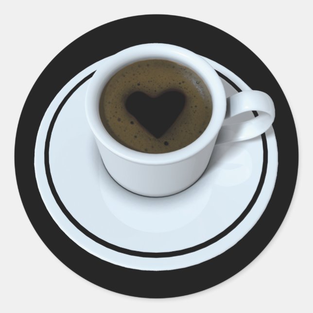I LOVE coffee Classic Round Sticker (Front)