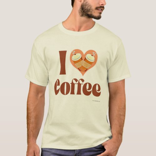 I Love Coffee Cute Heart Design Slogan T_Shirt
