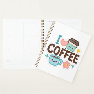 I Love Coffee Cute Kawaii Sticker – Adorable Coffe Planner