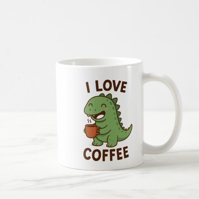 I Love Coffee Design – Cute Coffee Lover  Mug (Right)