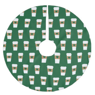 I Love Coffee Disposable Coffee Cup Brushed Polyester Tree Skirt