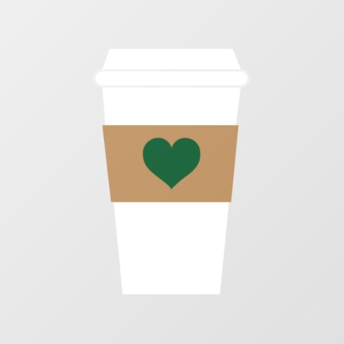 I Love Coffee Disposable Coffee Cup Window Cling
