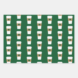 I Love Coffee Disposable Coffee Cup Wrapping Paper Sheets