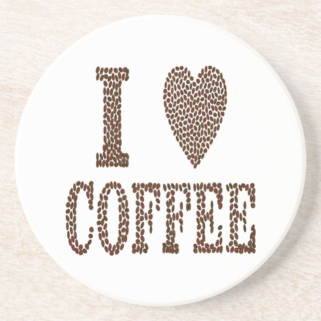 I Love Coffee Drink Coaster (Front)