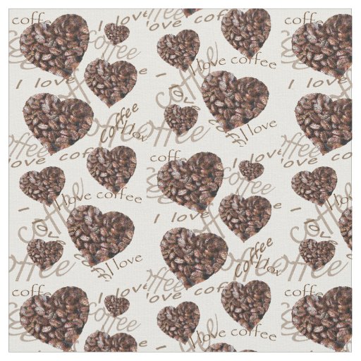 I Love Coffee Fabric