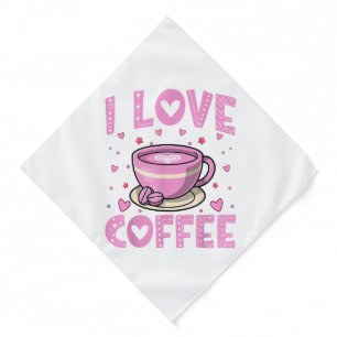 I Love Coffee - Funny Coffee Drinker Caffeine Addi Bandana