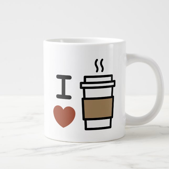 I Love Coffee Giant Coffee Mug (Right)