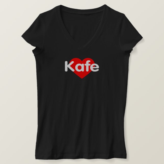 I Love Coffee - Kafe T-Shirt (Design Front)