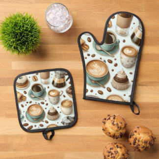 I Love Coffee Oven Mitt & Pot Holder Set