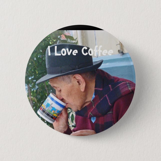 I Love Coffee Pinback Button (Front)