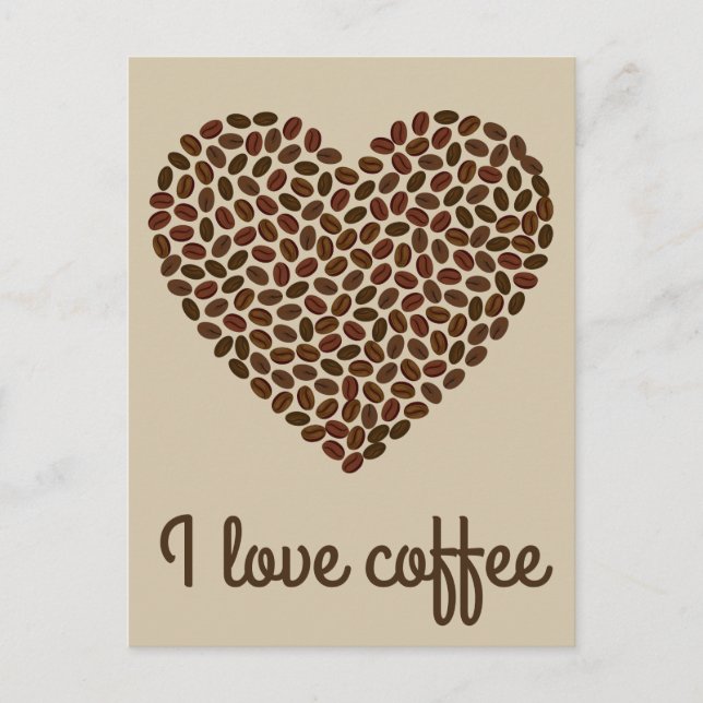 I love coffee postcard (Front)