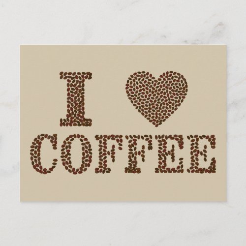 I love coffee postcard