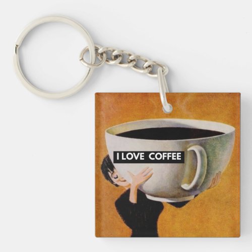 I love coffee retro   keychain