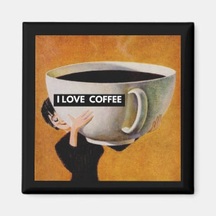 I love coffee retro magnet