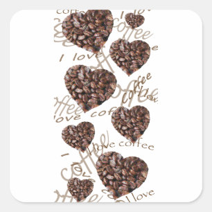 "I Love Coffee!" Square Sticker