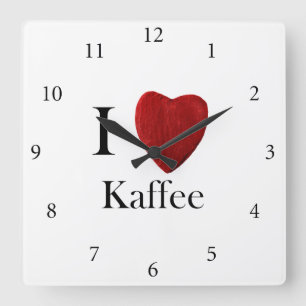 I love coffee square wall clock
