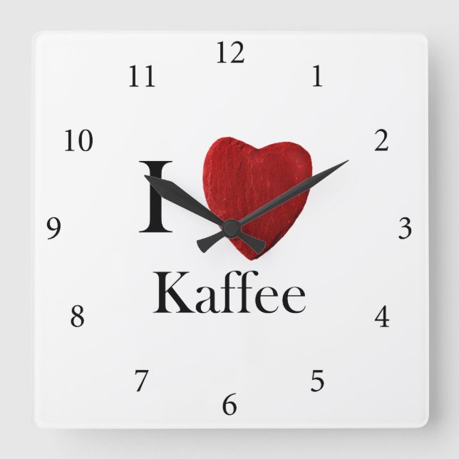 I love coffee square wall clock (Front)