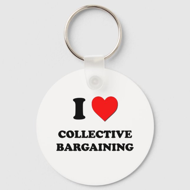 I love Collective Bargaining Keychain (Front)