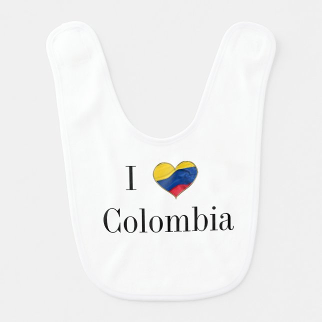 I Love Colombia Baby Bib (Front)
