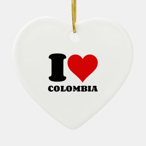 I LOVE COLOMBIA CERAMIC ORNAMENT
