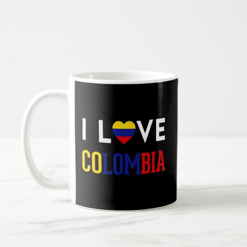 I Love Colombia Flag Camiseta Heartbeat Pride Men  Coffee Mug