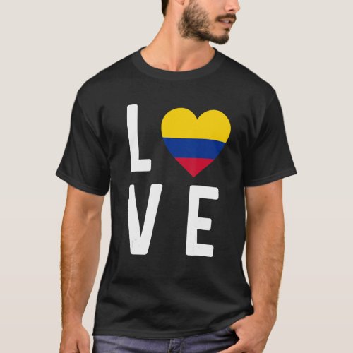 I Love Colombia Flag Map Colombian Pride Souvenir  T_Shirt