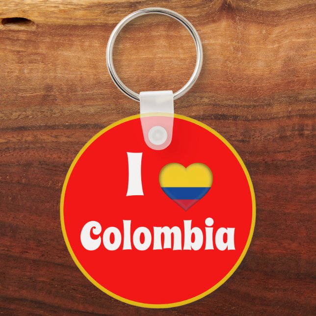 I love Colombia & Heart - country, travel / sports Keychain (Front)
