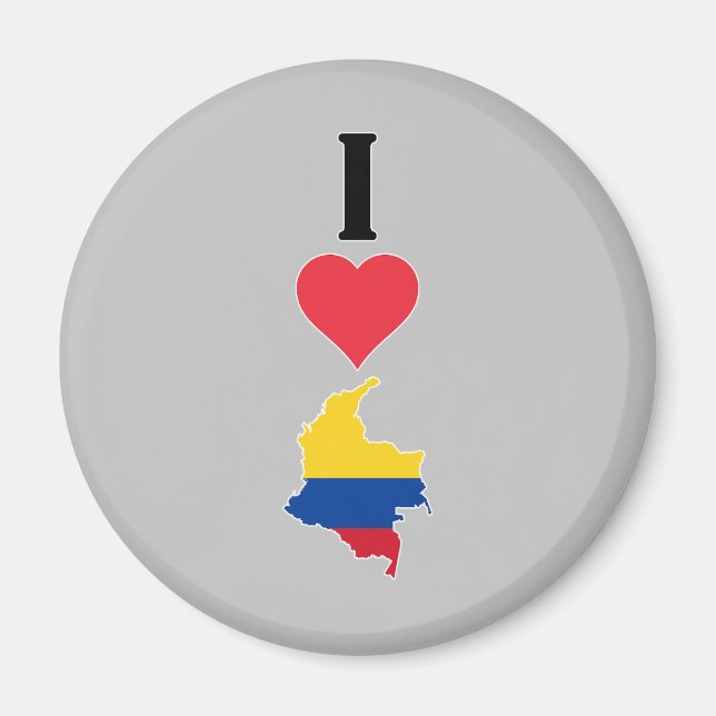 I Love Colombia Vertical I Heart Country Flag Map Magnet (Front)