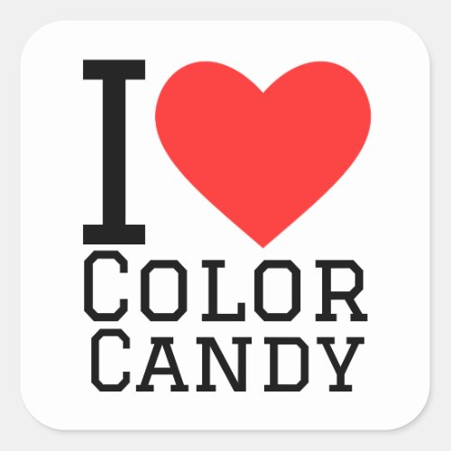 I love color candy square sticker