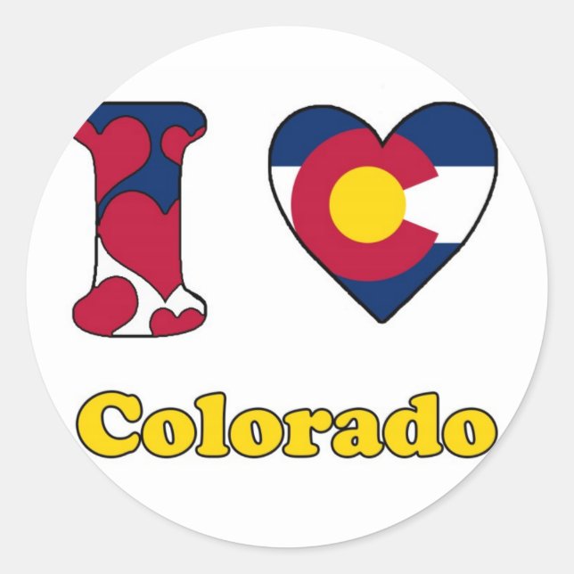 I love Colorado Classic Round Sticker (Front)