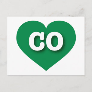 I love Colorado - CO green heart Postcard