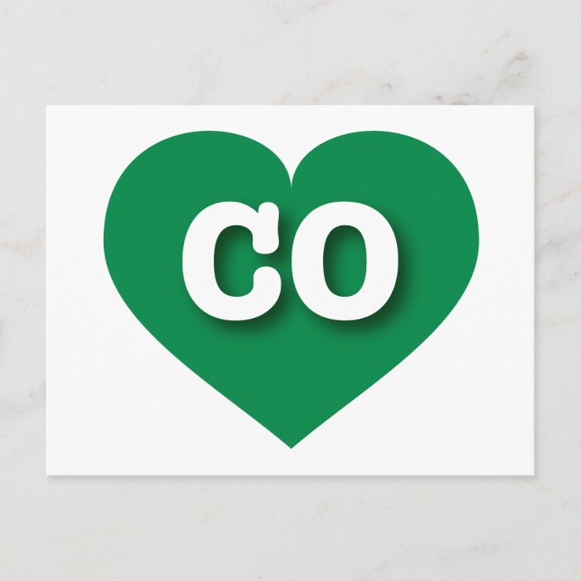 I love Colorado - CO green heart Postcard (Front)