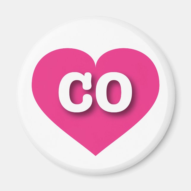 I love Colorado - CO hot pink heart Magnet (Front)
