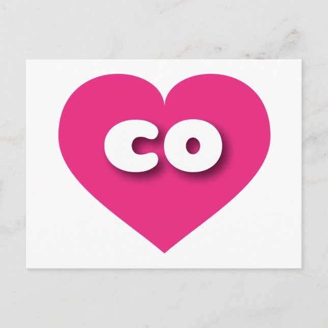 I love Colorado - co hot pink heart  Postcard (Front)