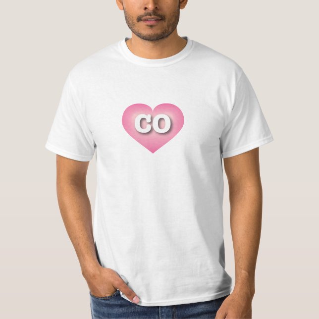 I love Colorado  - CO pink fade heart T-Shirt (Front)