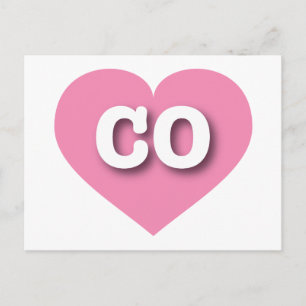 I love Colorado - CO pink heart Postcard